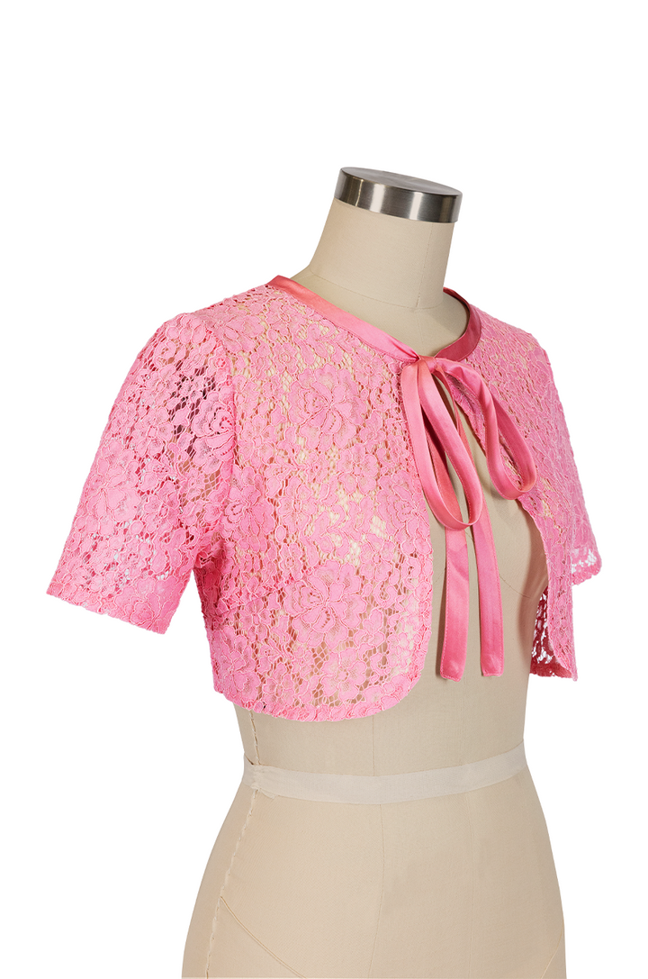 Birdsong Lace Crop Jacket (Pink)