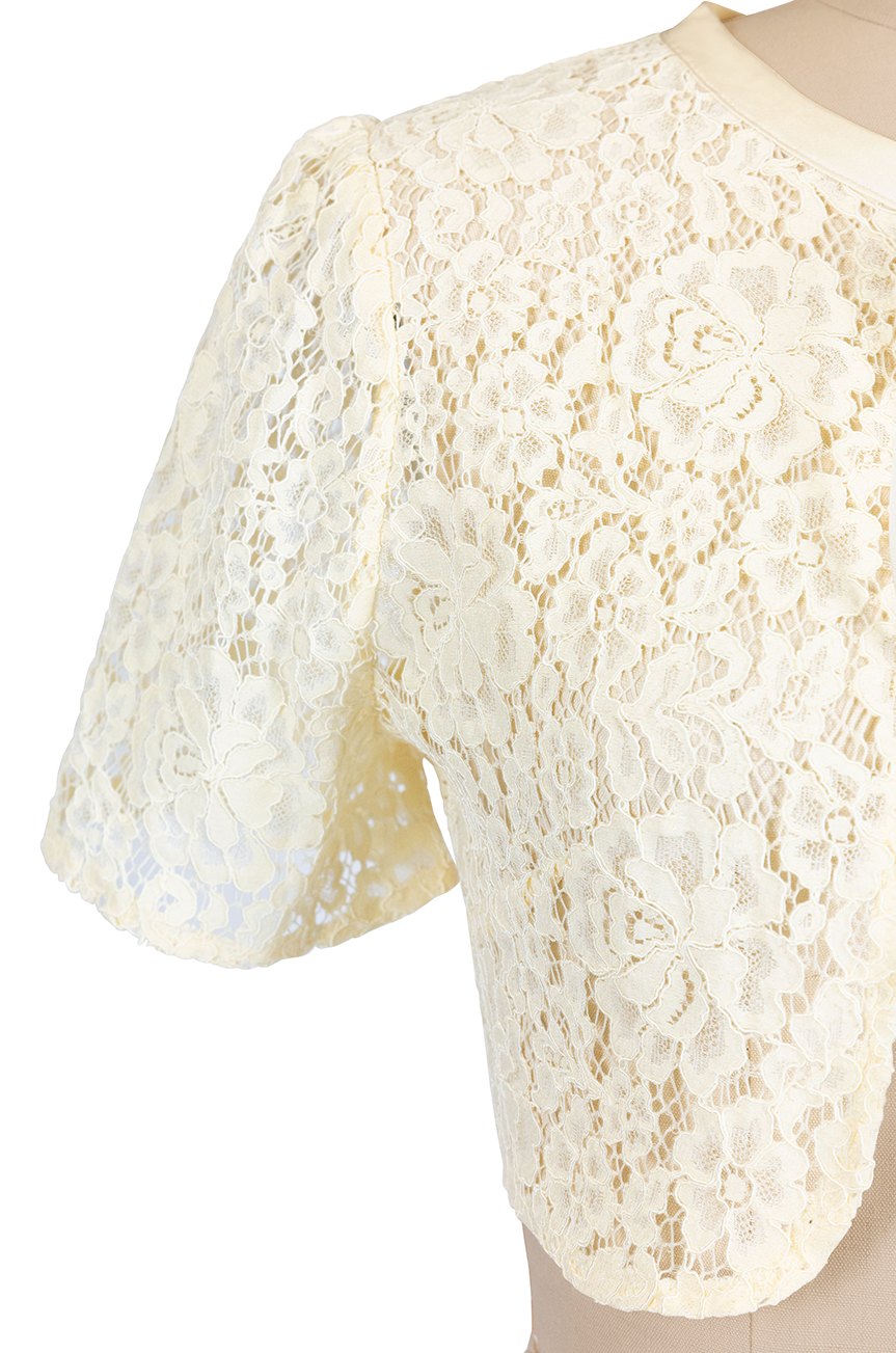 Birdsong Lace Crop Jacket (Butter)