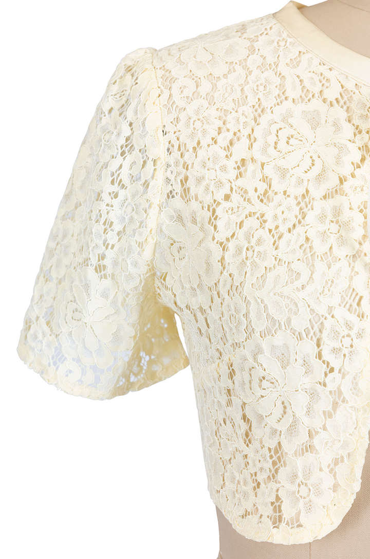 Birdsong Lace Crop Jacket (Butter)