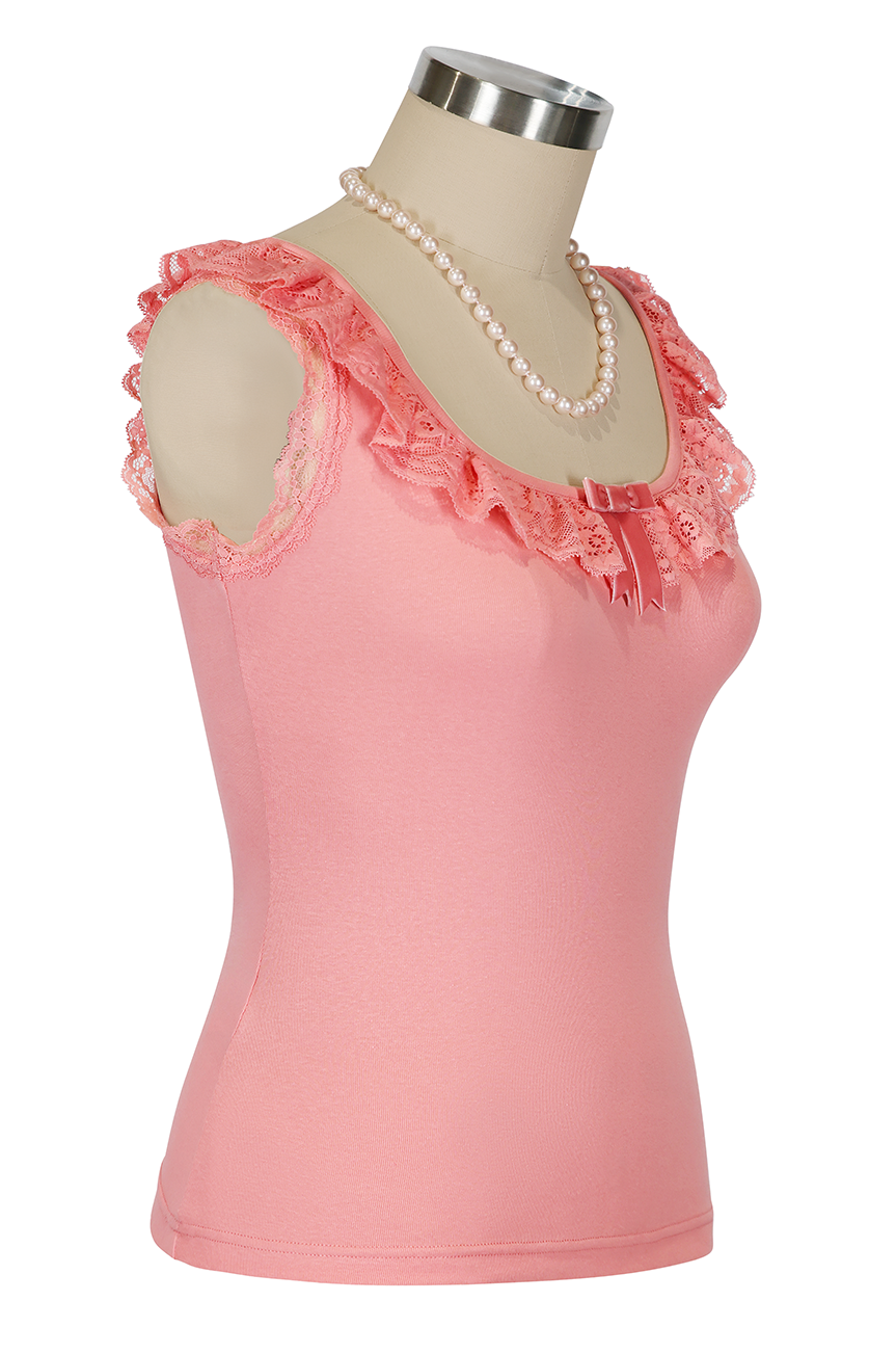 D'Amour Follies Madame Ruffle Singlet (Flamingo Pink) 
