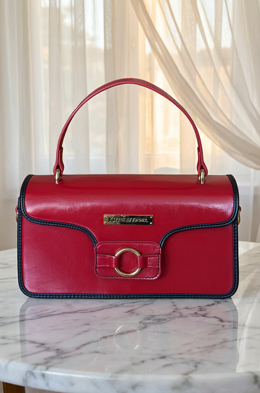 Madison Square Handbag (Burgundy/Black)