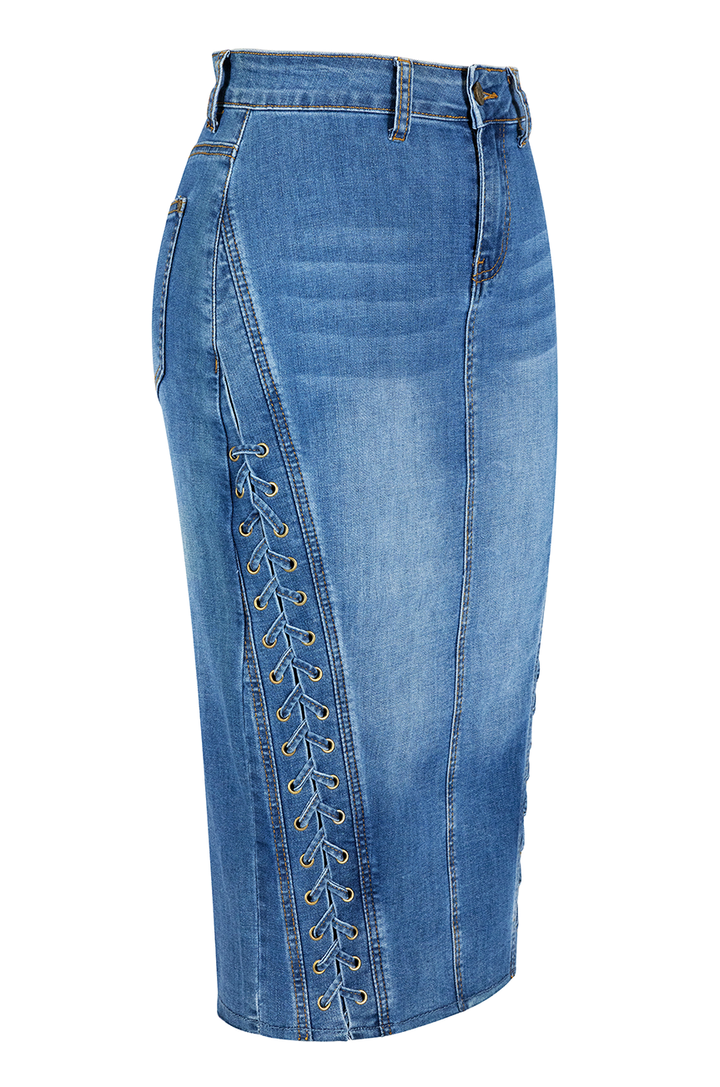 Madison Wiggle Skirt (Denim)
