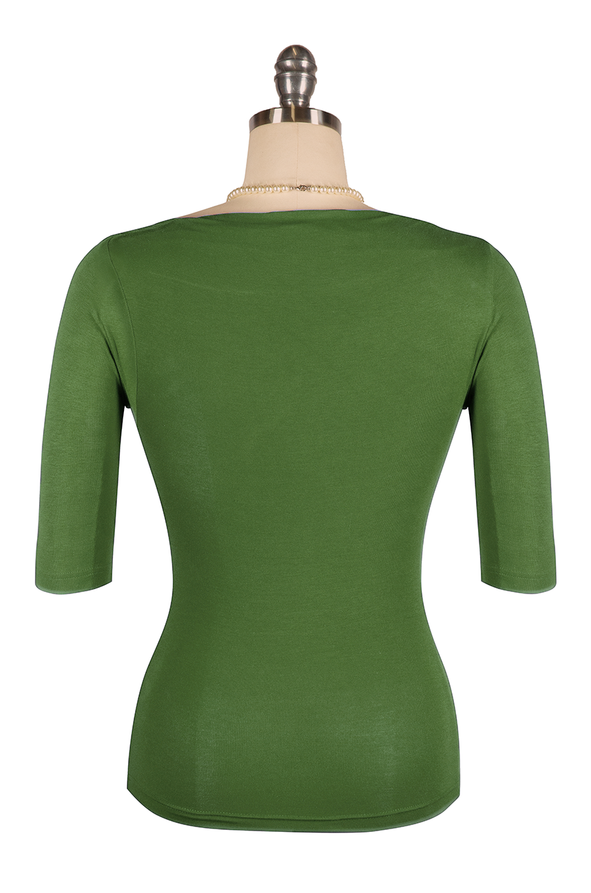 Manhattan Follies Cowl Neck Jersey Top (Green)