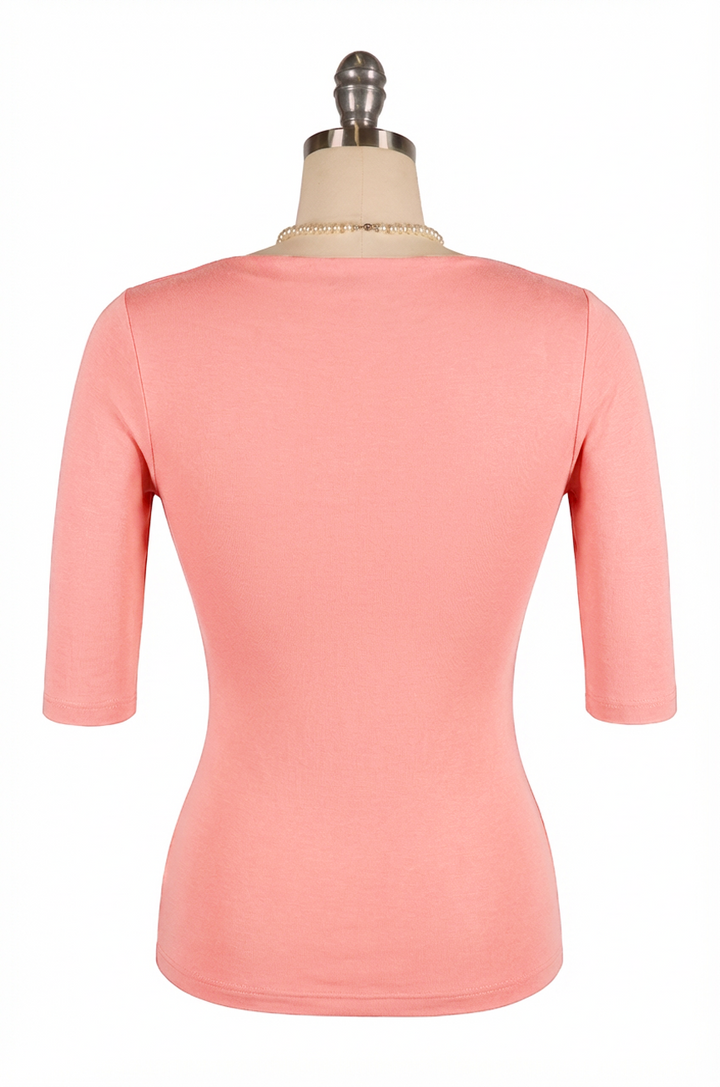 Manhattan Follies Cowl Neck Jersey Top (Pink)