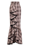 Dorchester Suite 17 Ruffle Maxi Skirt (Check)