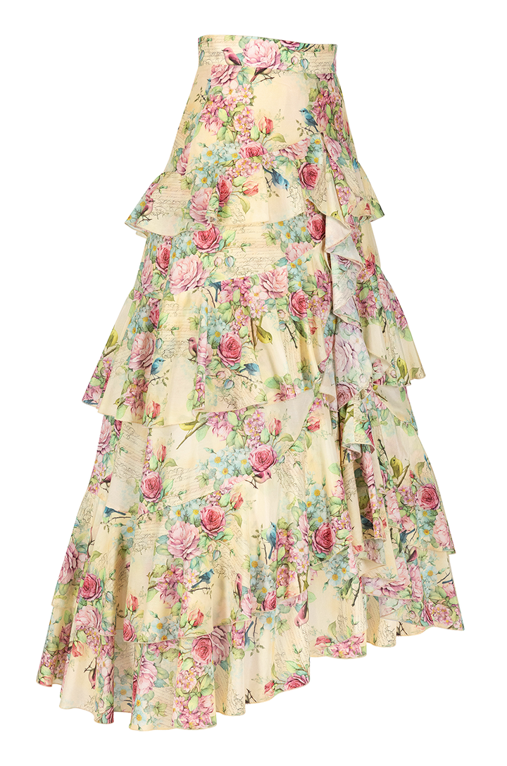 Birdsong Ruffle Maxi Skirt