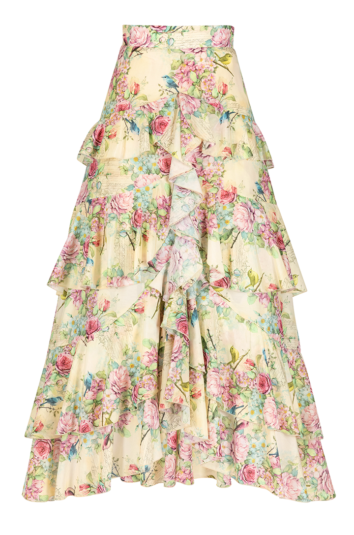 Birdsong Ruffle Maxi Skirt
