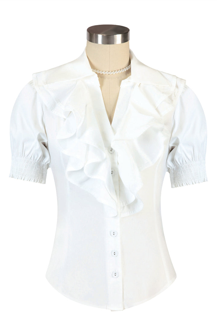 Miss Manhattan Frill Blouse (Off White)