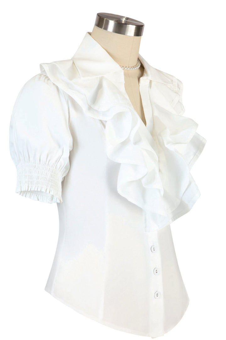 Miss Manhattan Frill Blouse (Off White)