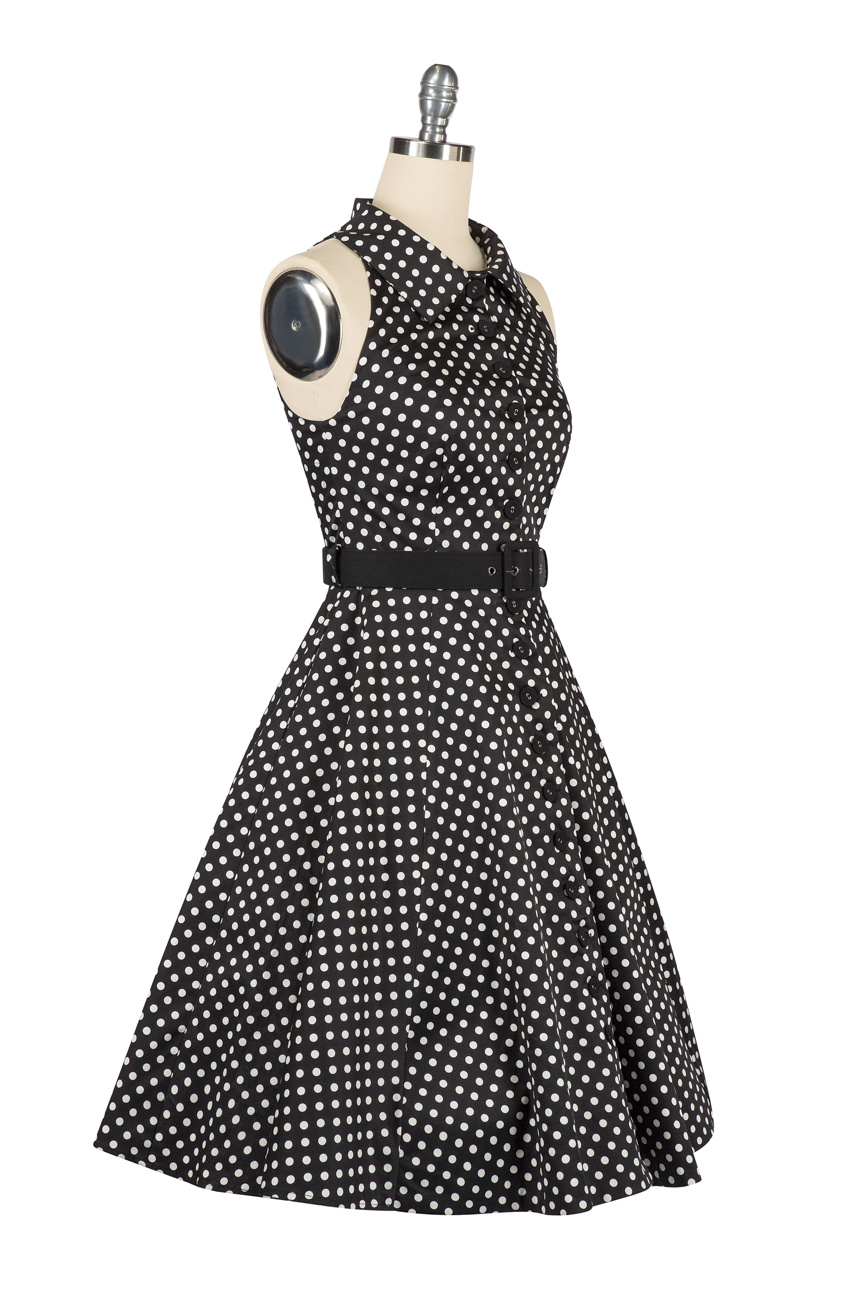 Spot Me In The Crowd Dress (Black) - Kitten D'Amour