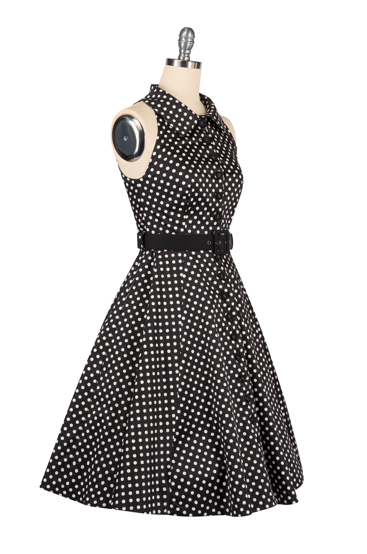 Spot Me In The Crowd Dress (Black) - Kitten D'Amour