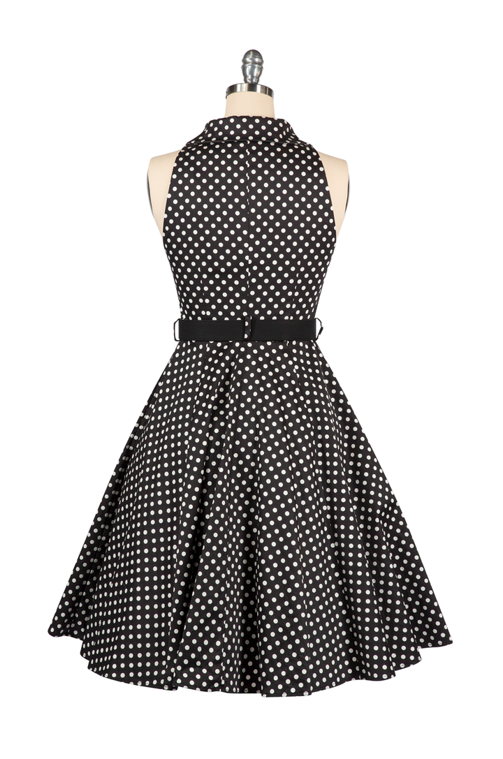 Spot Me In The Crowd Dress (Black) - Kitten D'Amour