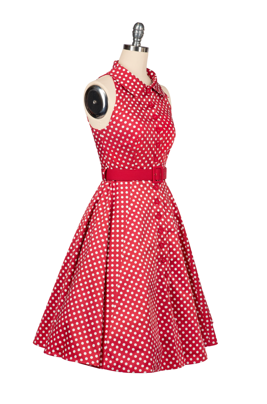 Spot Me In The Crowd Dress (Red) - Kitten D'Amour