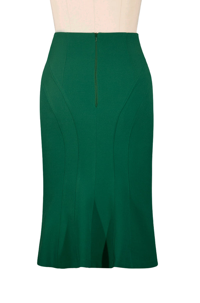 Sherlock Fluted Wiggle Skirt (Green)