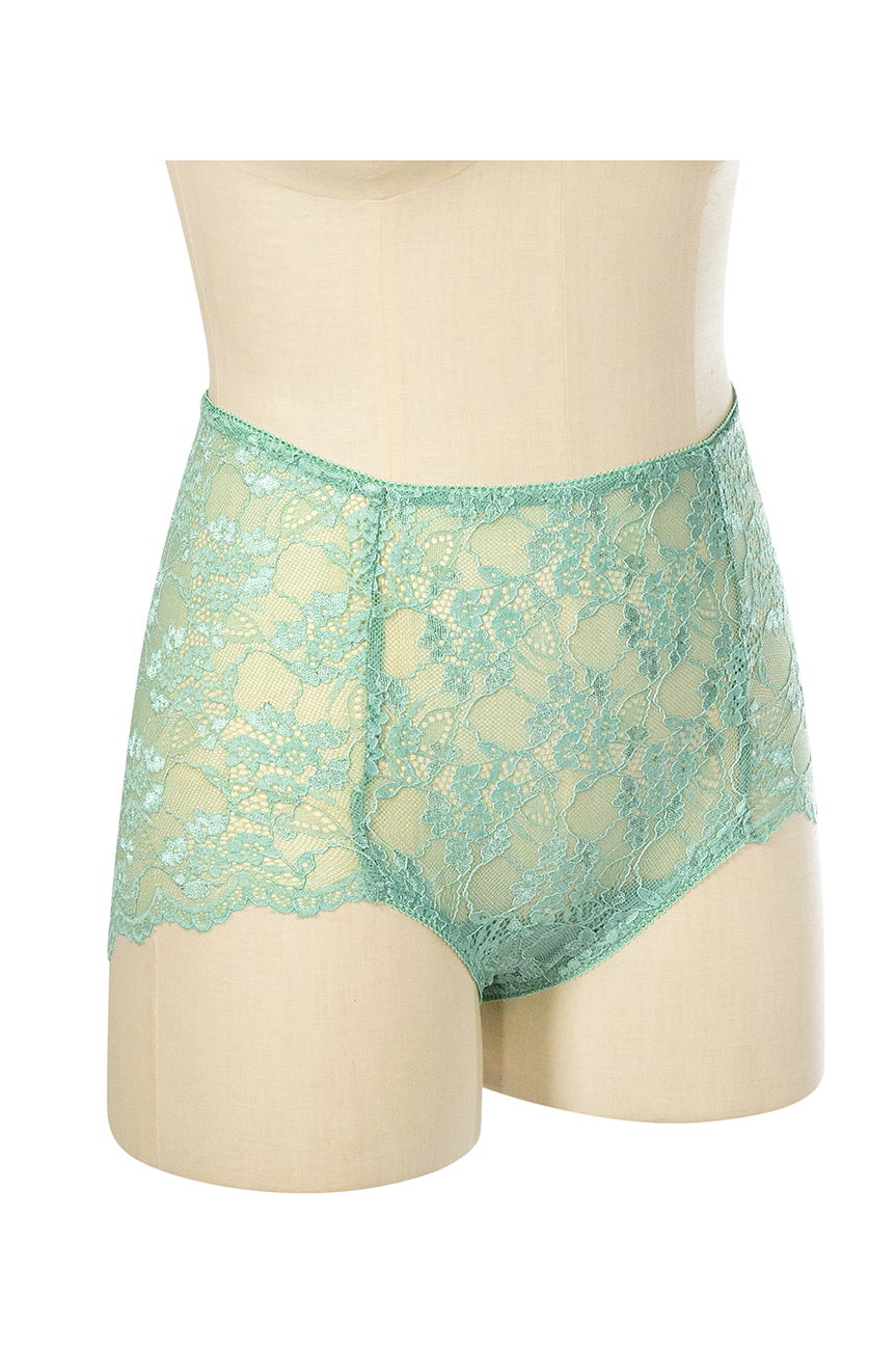 Elysian Hi Waist Lace Knickers (Green)