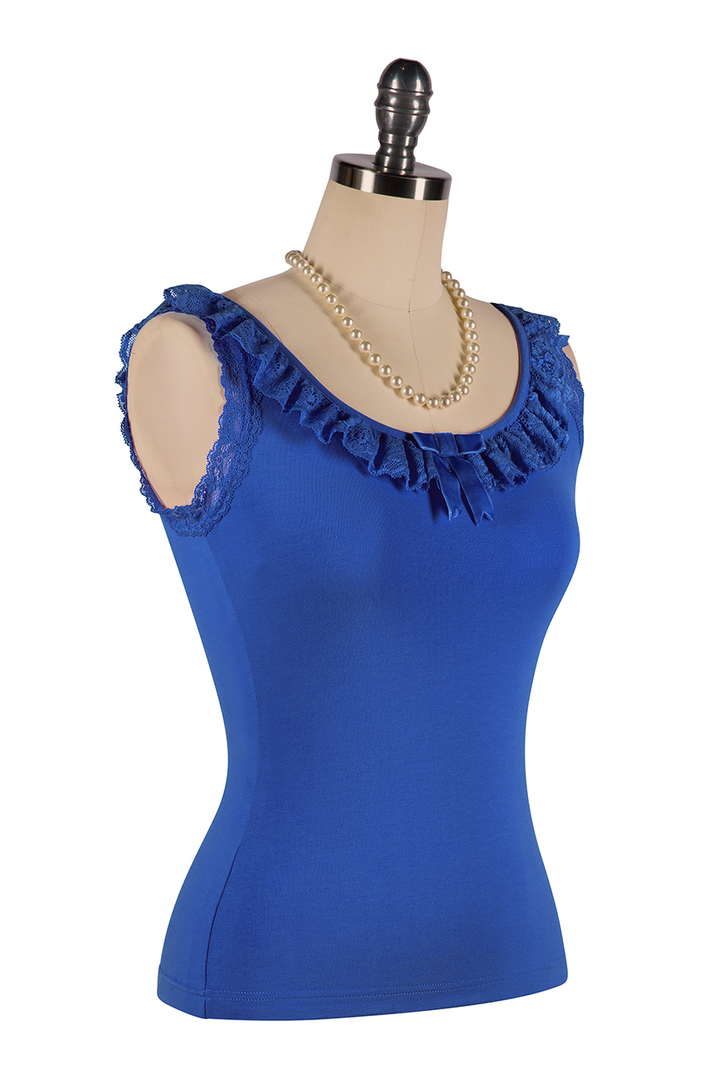 Wish You Were Here Madam Ruffle Singlet (Blue)