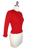 D'Amour 3/4 Sleeve Cardigan (Red)