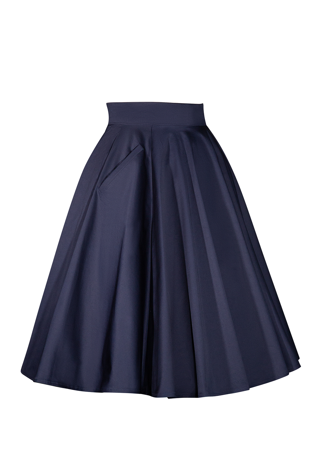 Dangerous Curves Full Circle Skirt (Navy)