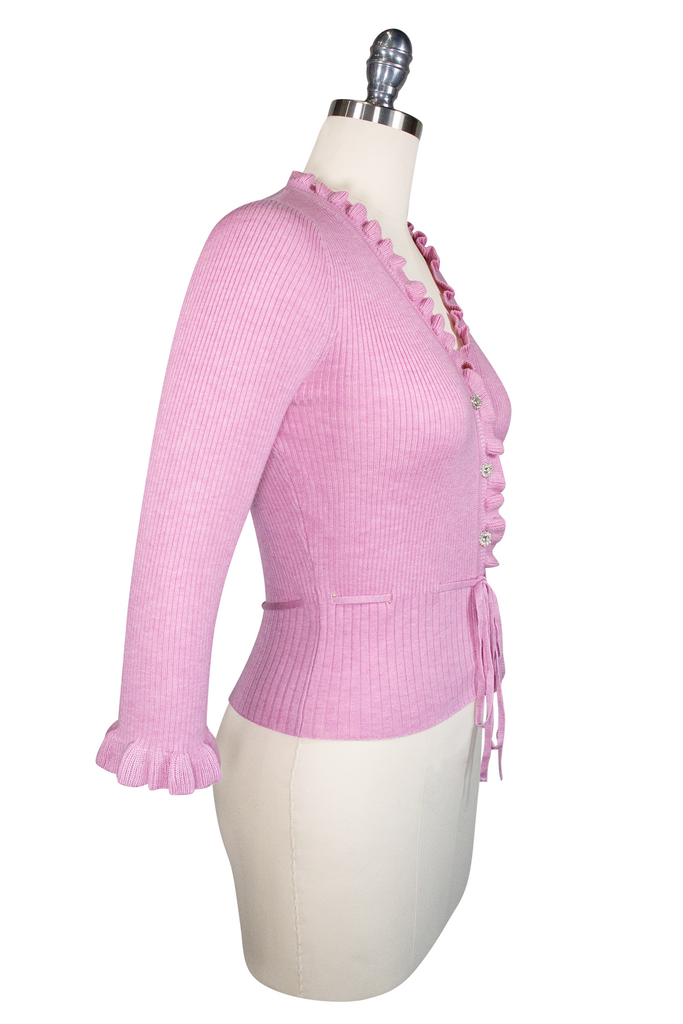 La Luna 3/4 Sleeve Knit Cardigan (Pink)