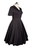 Tea Rose Collar Dress (Black)