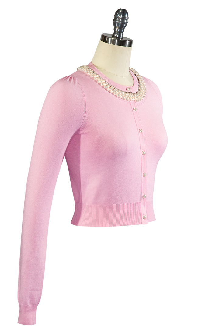 D'Amour High Society Cardigan (Pale Pink)