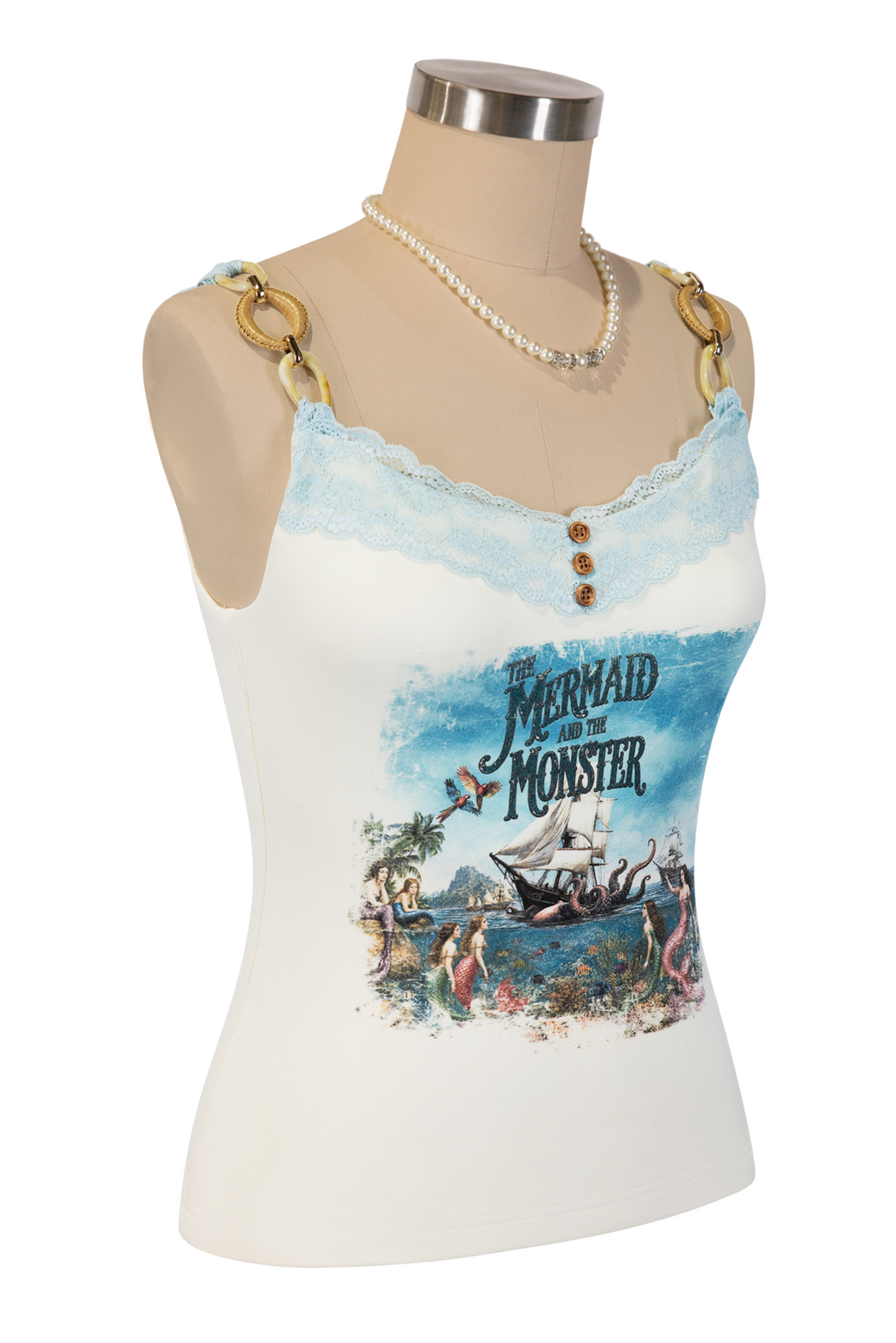Mermaid and The Monster Jersey Camisole (Cream)