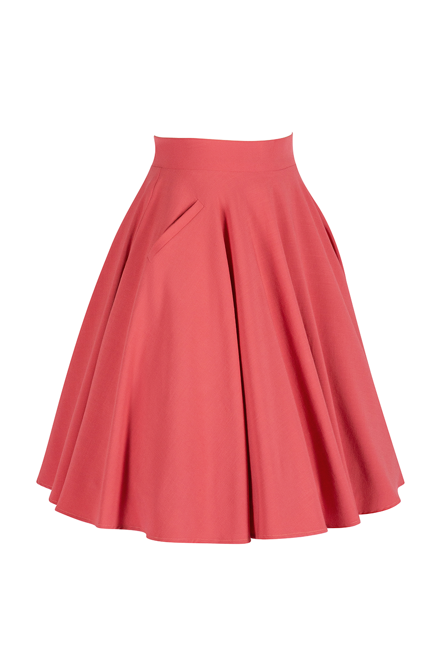 South Pacific Circle Skirt (Coral Pink)