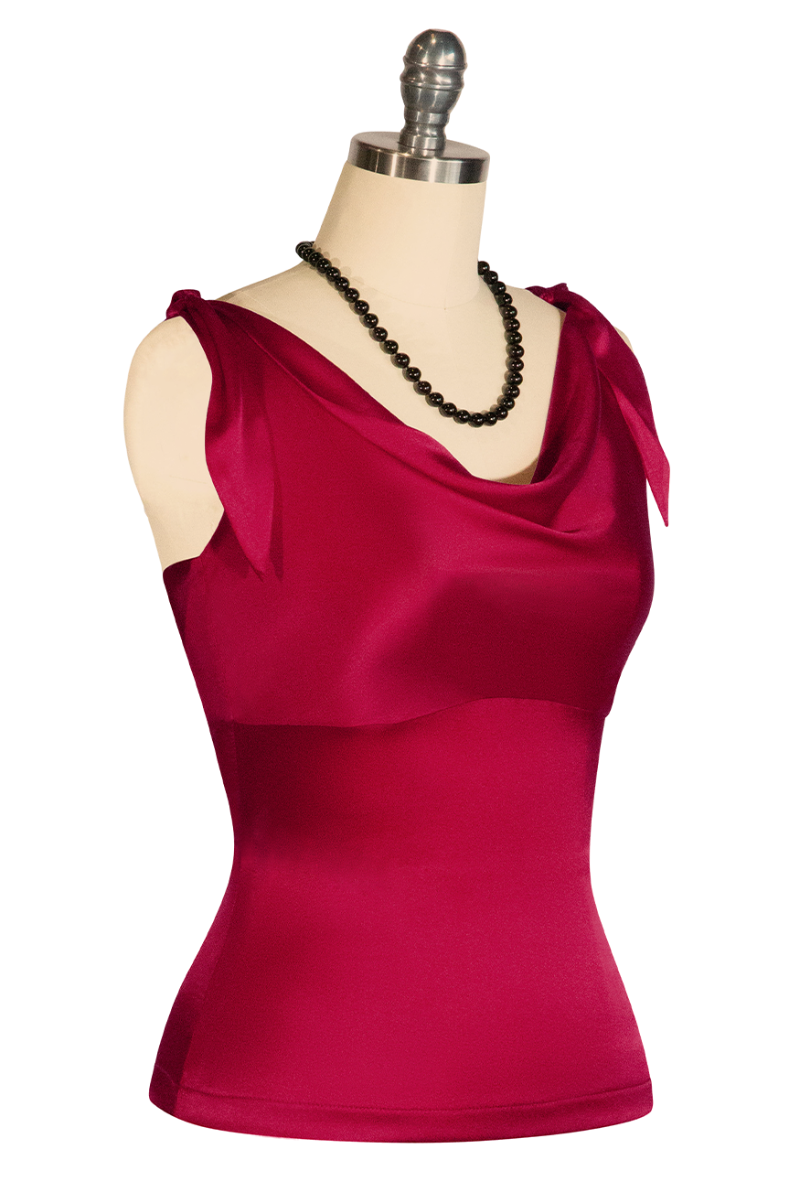 D'Amour Classic Cowl Top (Red)