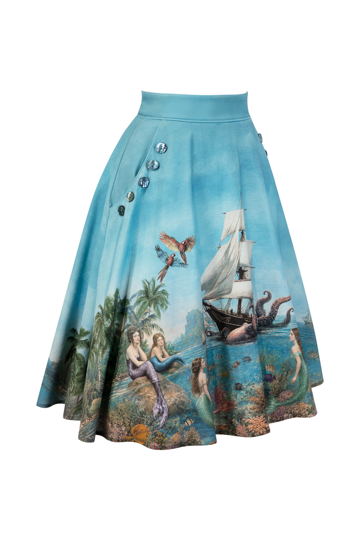 Mermaid and The Monster Full Skirt (Print)