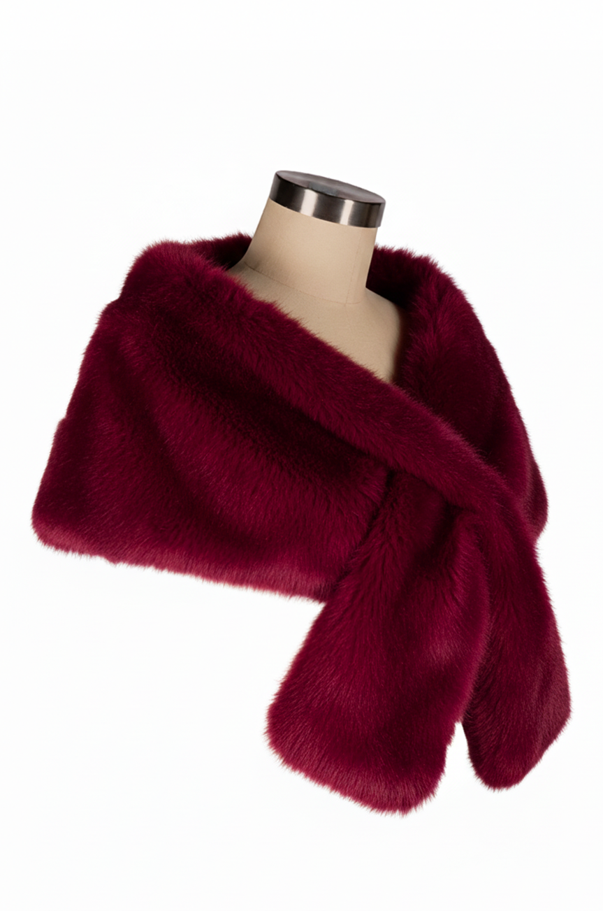 D'Amour Faux Fur Wrap (Red)