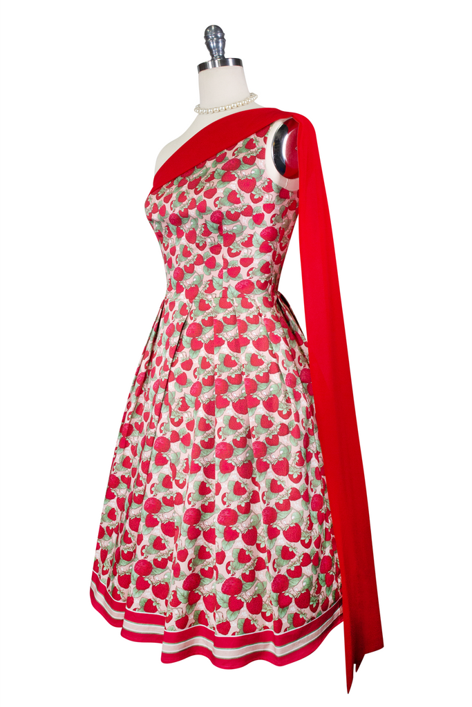 Miss Strawberry Pageant Drape Dress