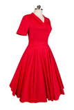 Tea Rose Collar Dress (Red)