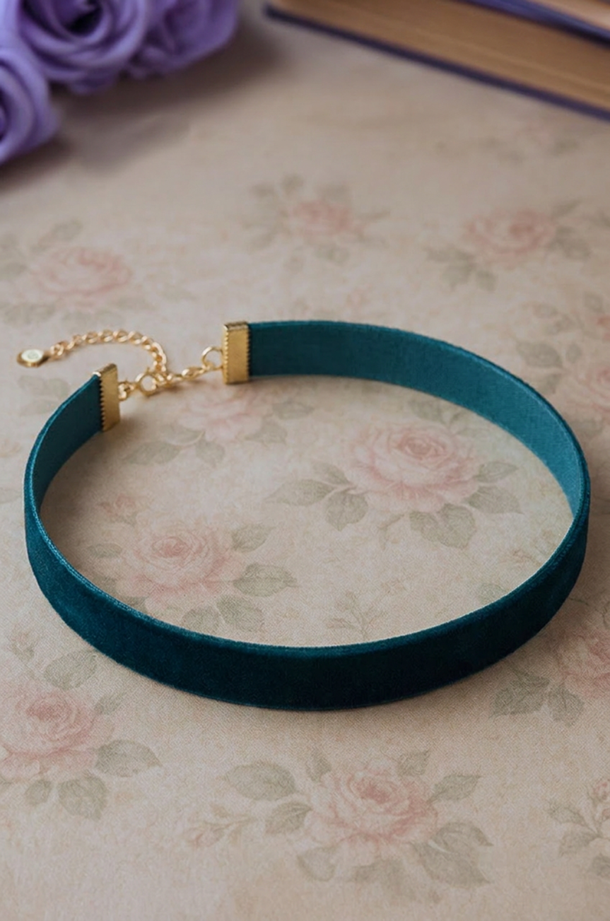 Follies Velvet Choker (Teal)