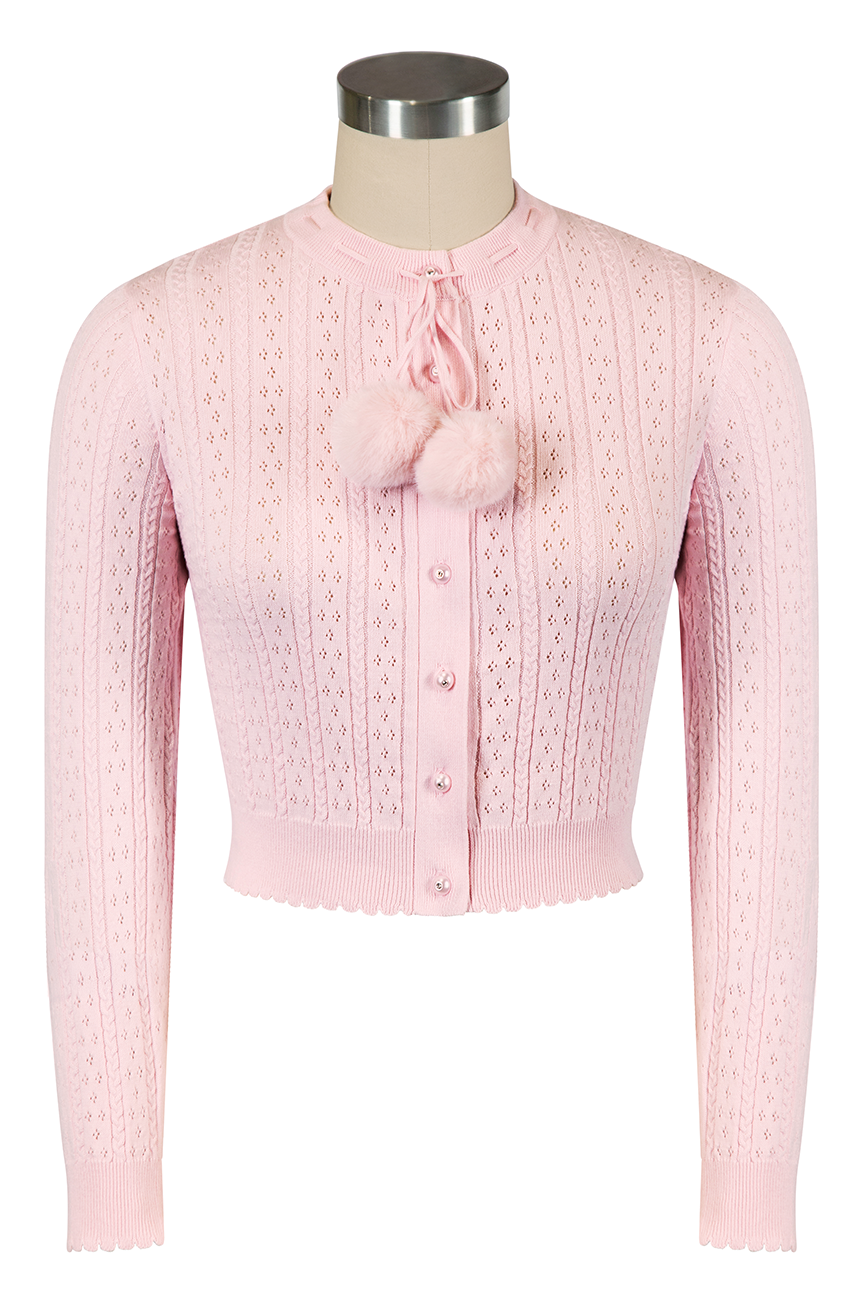 Pom Pom Pussycat Cardigan (Pink)