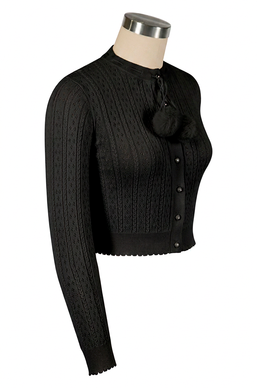 Pom Pom Pussycat Cardigan (Black)
