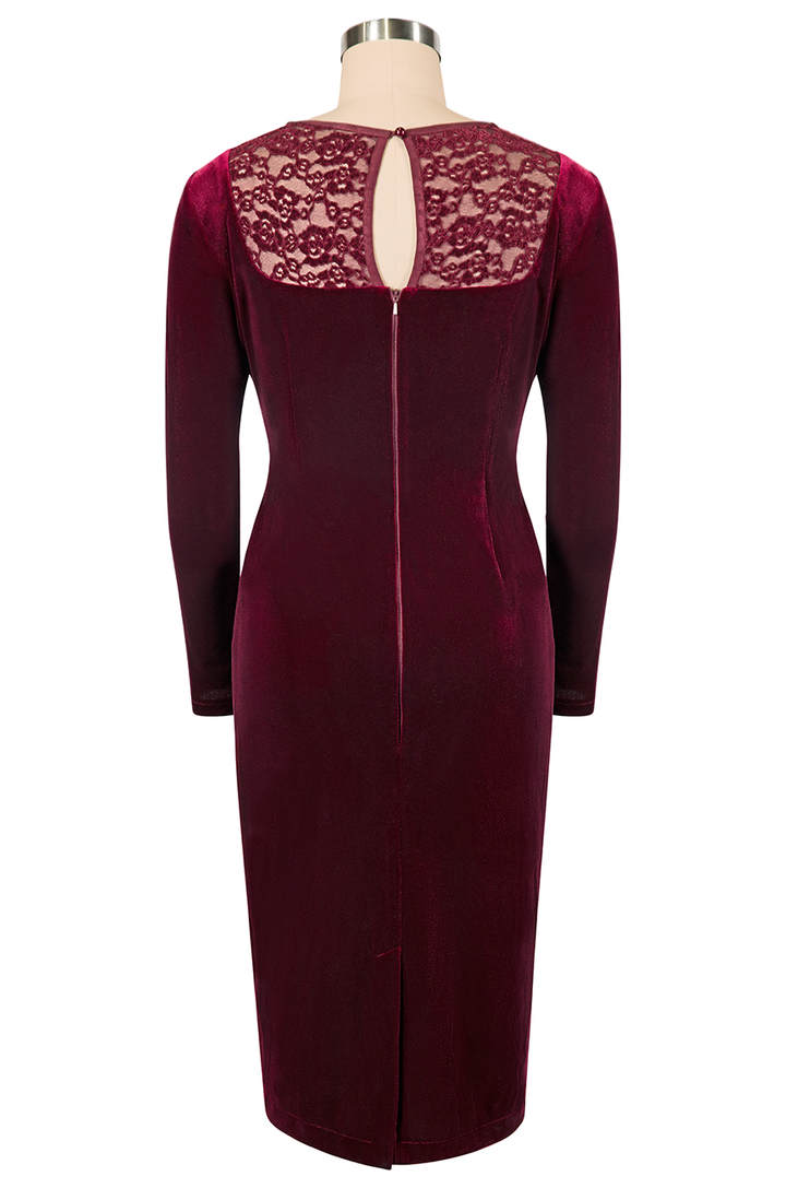 Palais Velvet Wiggle Dress (Burgundy)