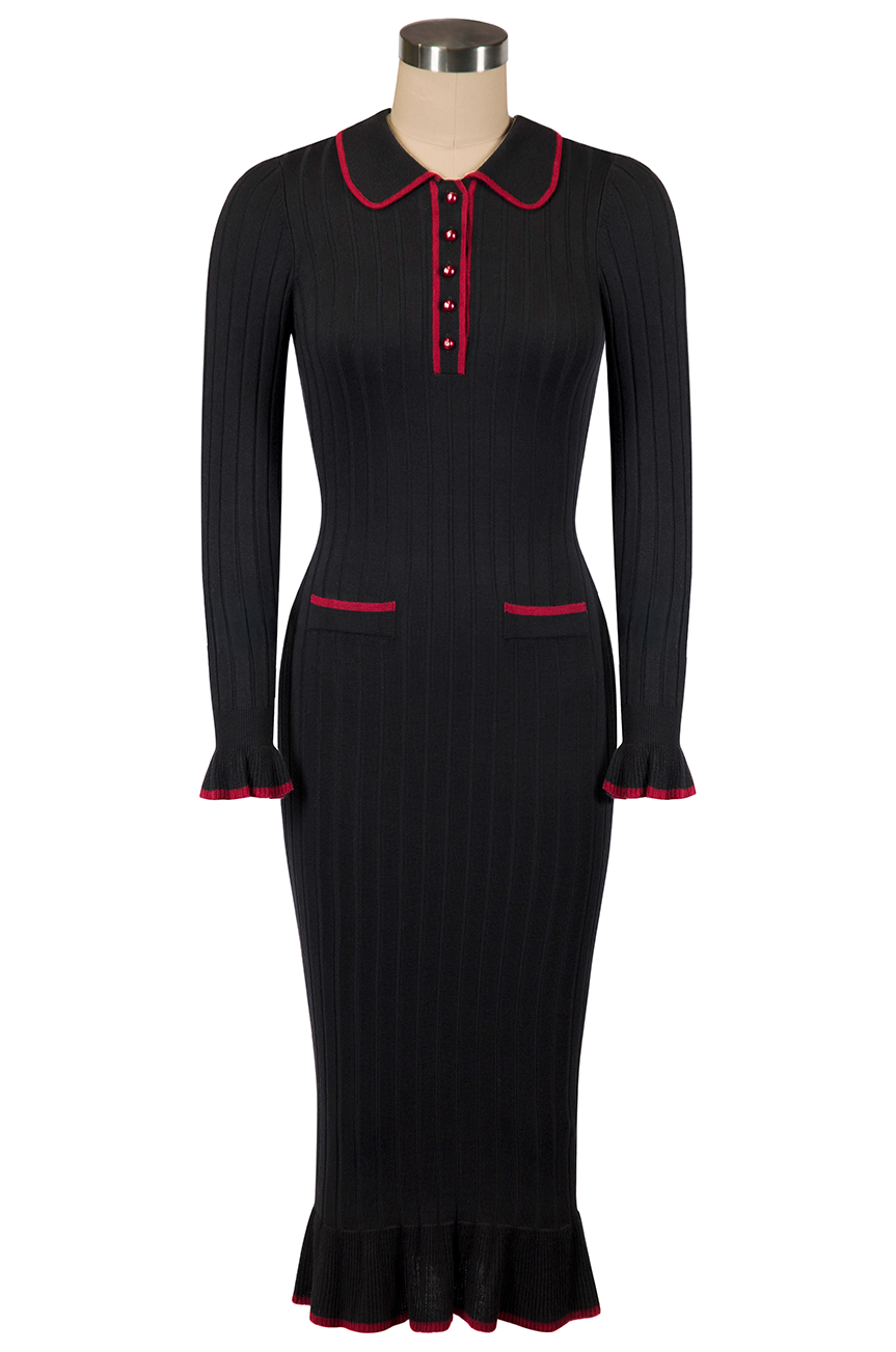 Claudette Knit Maxi Dress (Black)