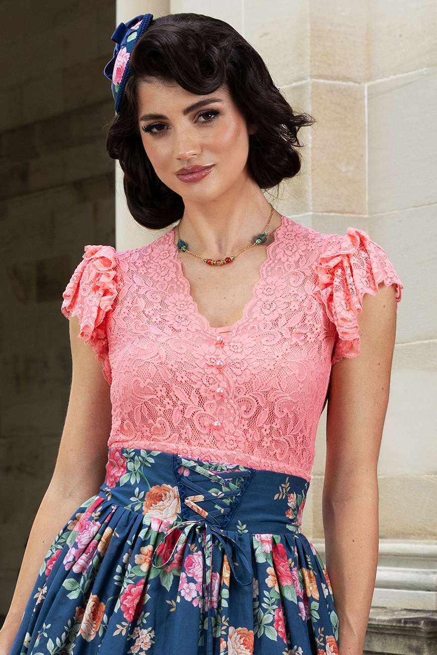 Fiorenza Lace Flutter Top