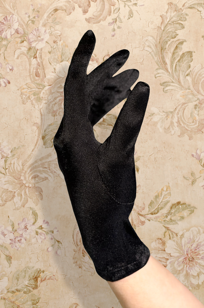Night At The Opera Wrist Length Gloves (Velvet Black)