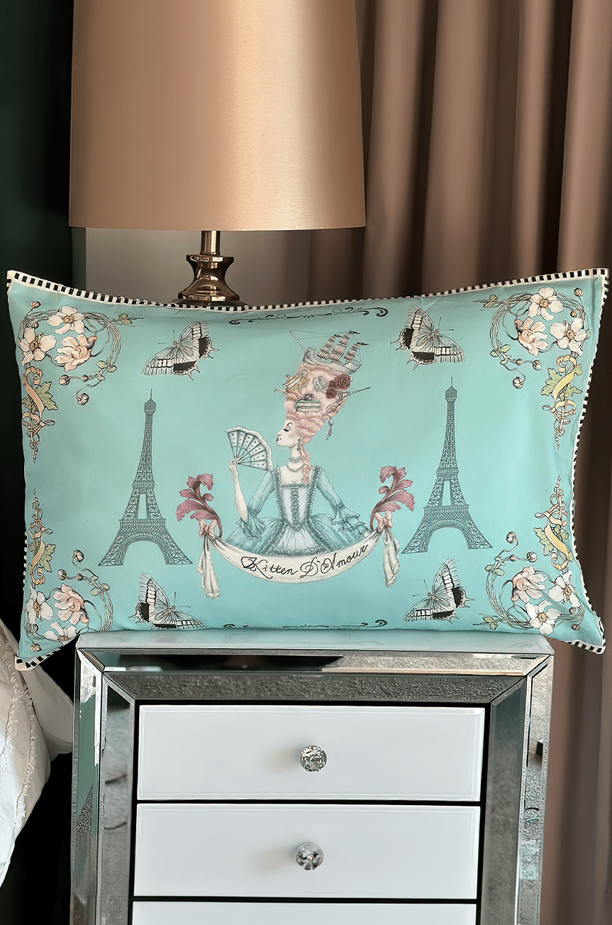 Marie Antoinette Cotton Silk Pillowcase - Kitten D'Amour