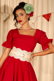 Miss Strawberry Pageant Ruffle Sleeve Top