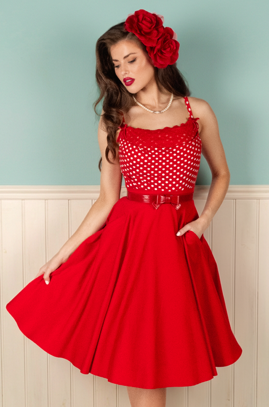 Dottie Darling Spot Cowl Camisole (Red)