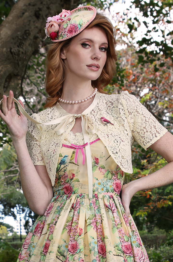 Birdsong Lace Crop Jacket (Butter)