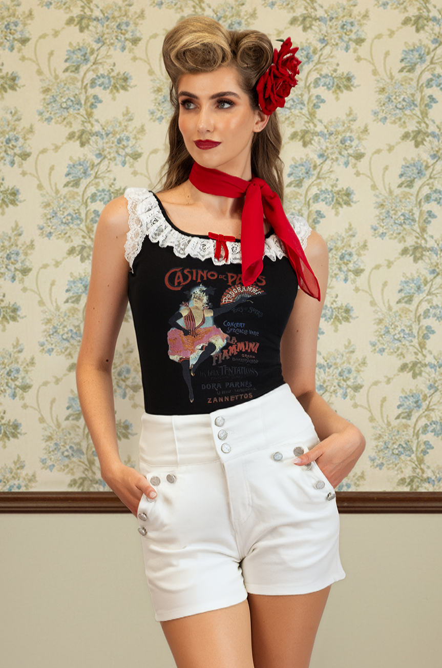 Monterey Denim Shorts (White)