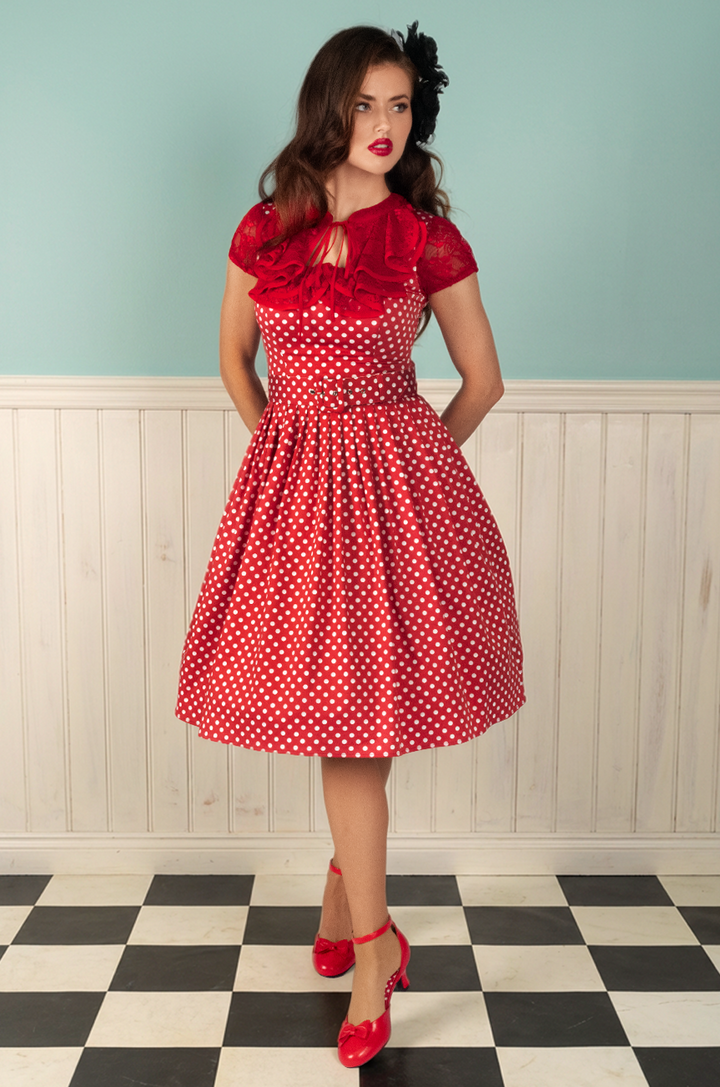 Dottie Darling Dress (Cherry Red)