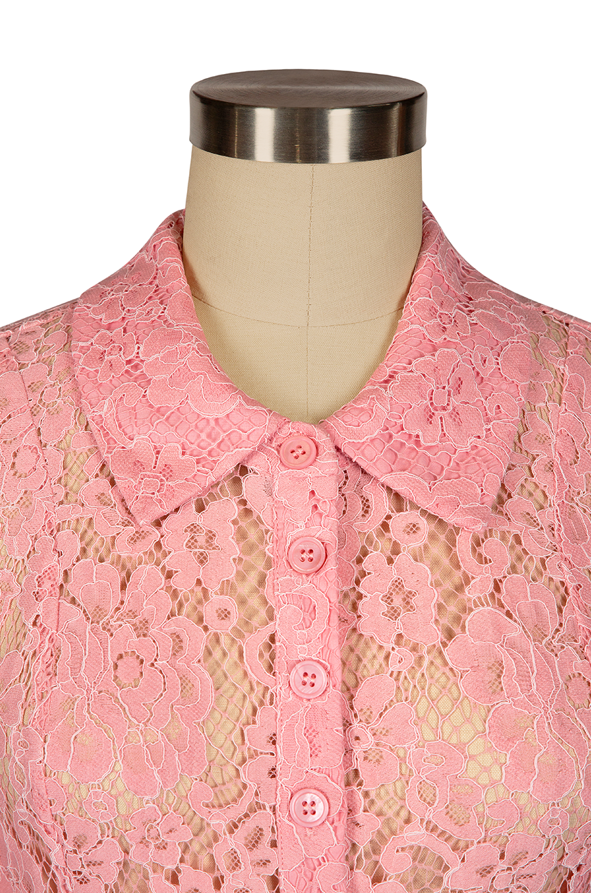 Venice Lace Blouse (Baby Pink)