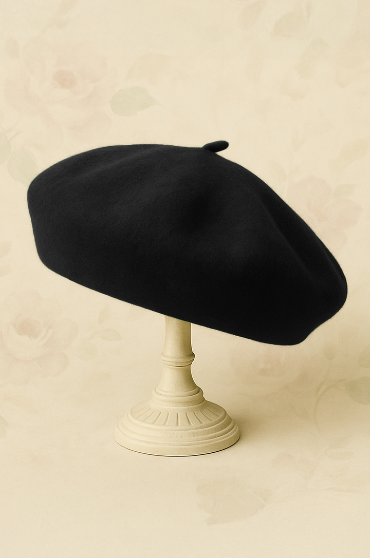 D'Amour Follies Woollen Beret (Black)
