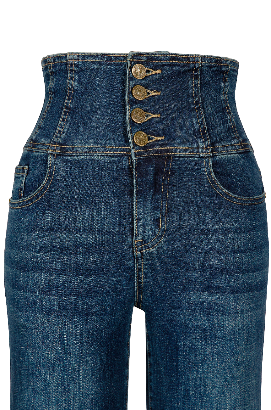 Vegas Wide Leg Denim Jean (Dark Denim)