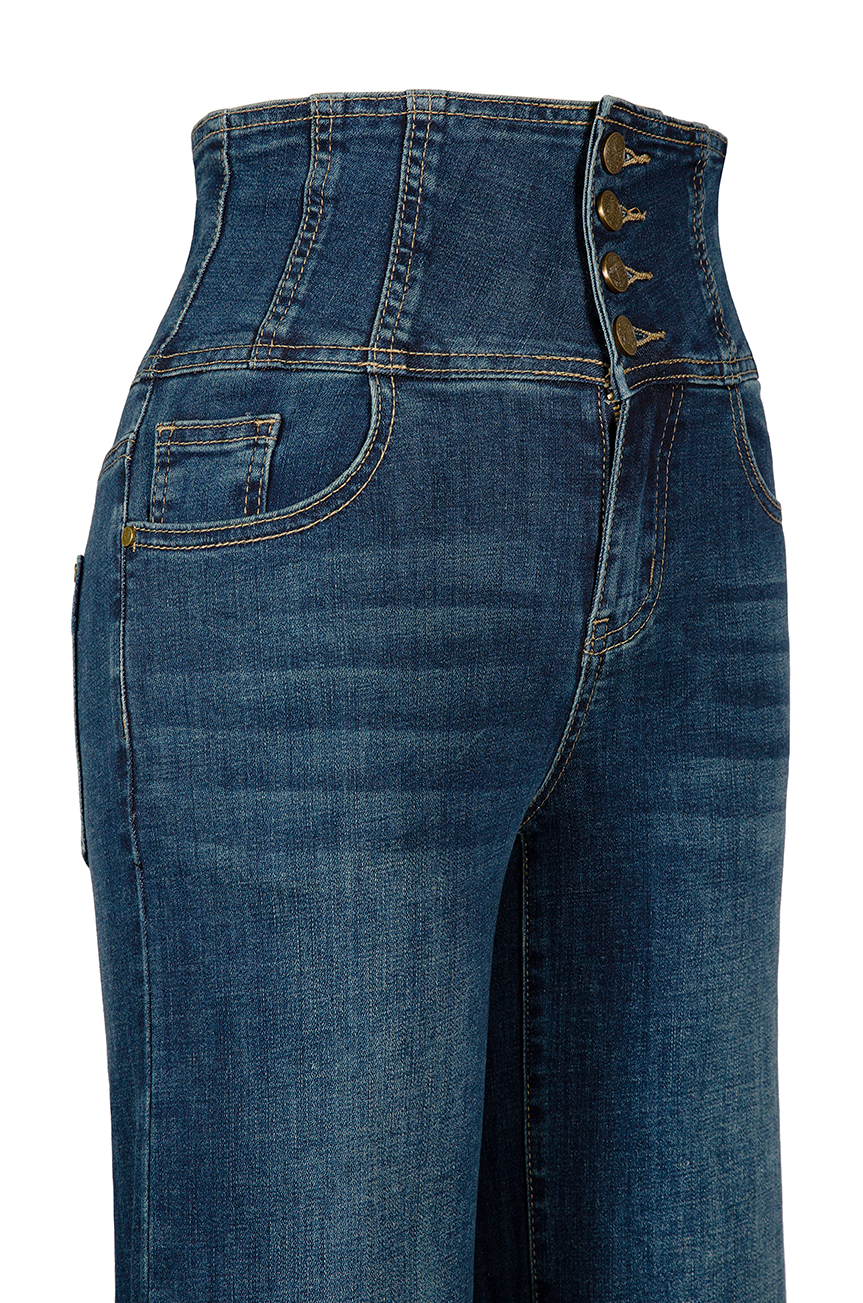 Vegas Wide Leg Denim Jean (Dark Denim)