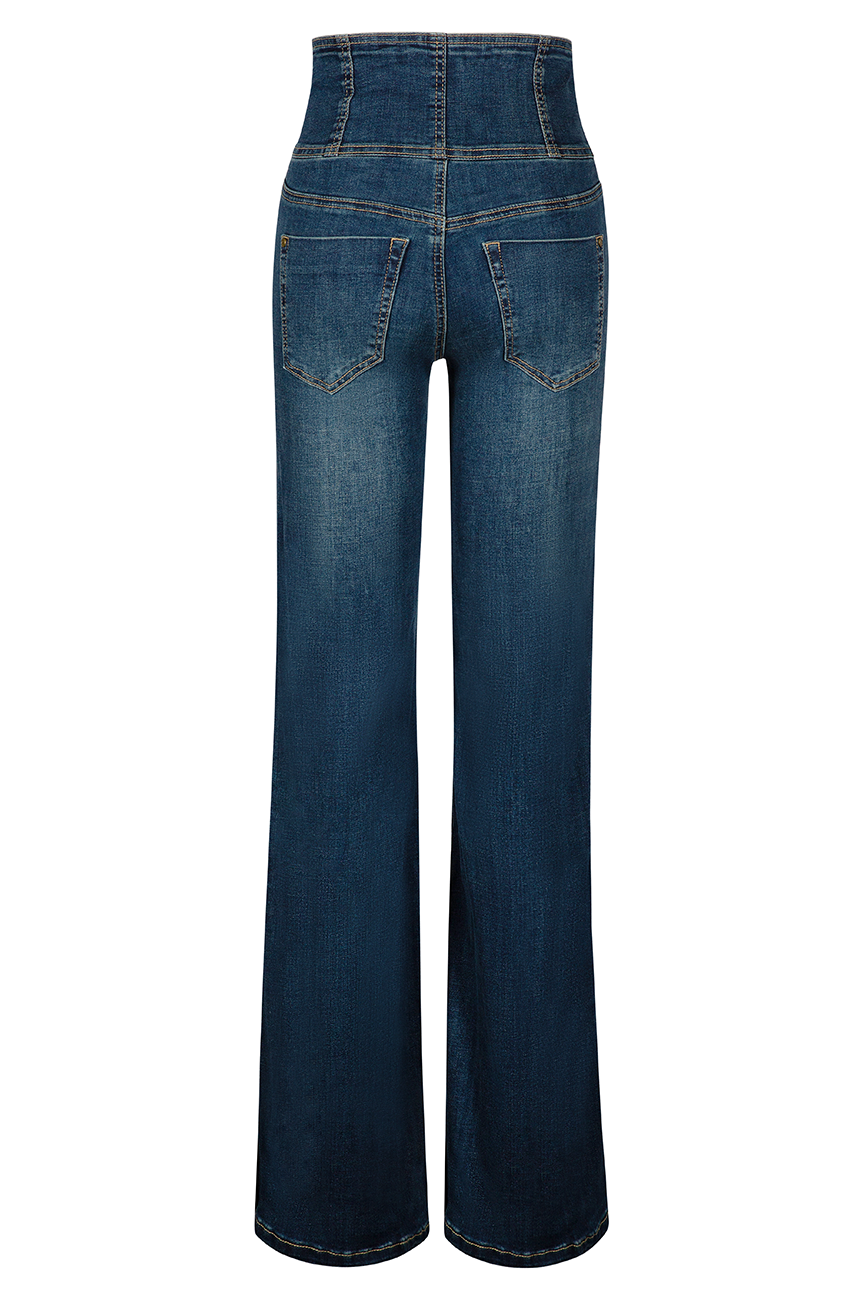 Vegas Wide Leg Denim Jean (Dark Denim)